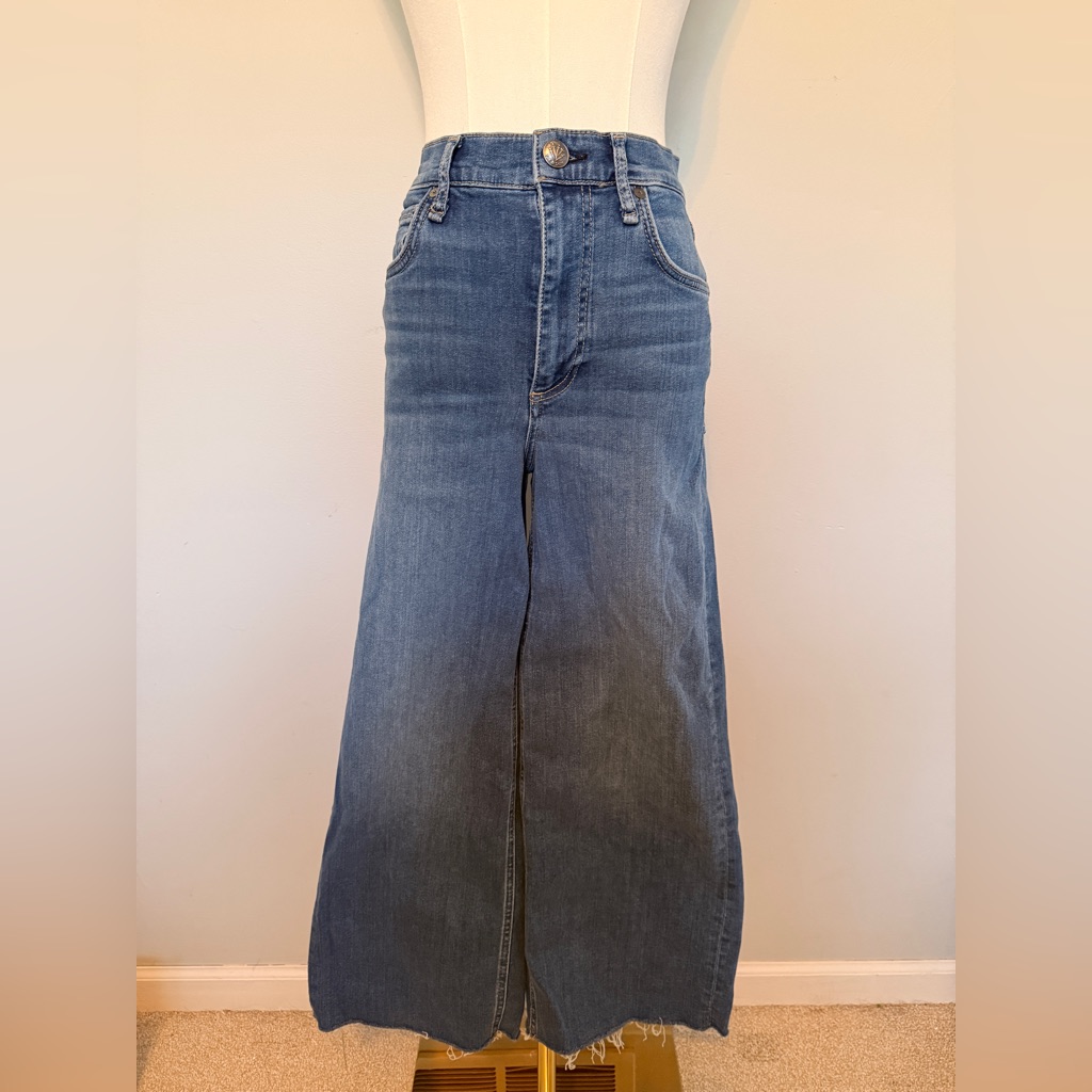 Rag & Bone Blue Wide-Leg Flare Jeans